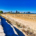Montrose Beach in Chicago: Strand, Lake Michigan, Steintreppen und Hochhäuser im Hintergrund